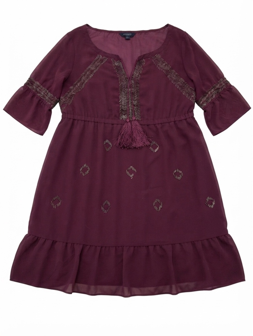 Anna Scholz for Simply Be Maroon Beaded Tunic Dress / Top READ